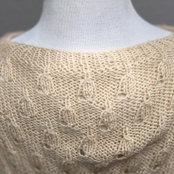 Vintage Handmade Lacy Knit Sweater One Size - Picture 6 of 10